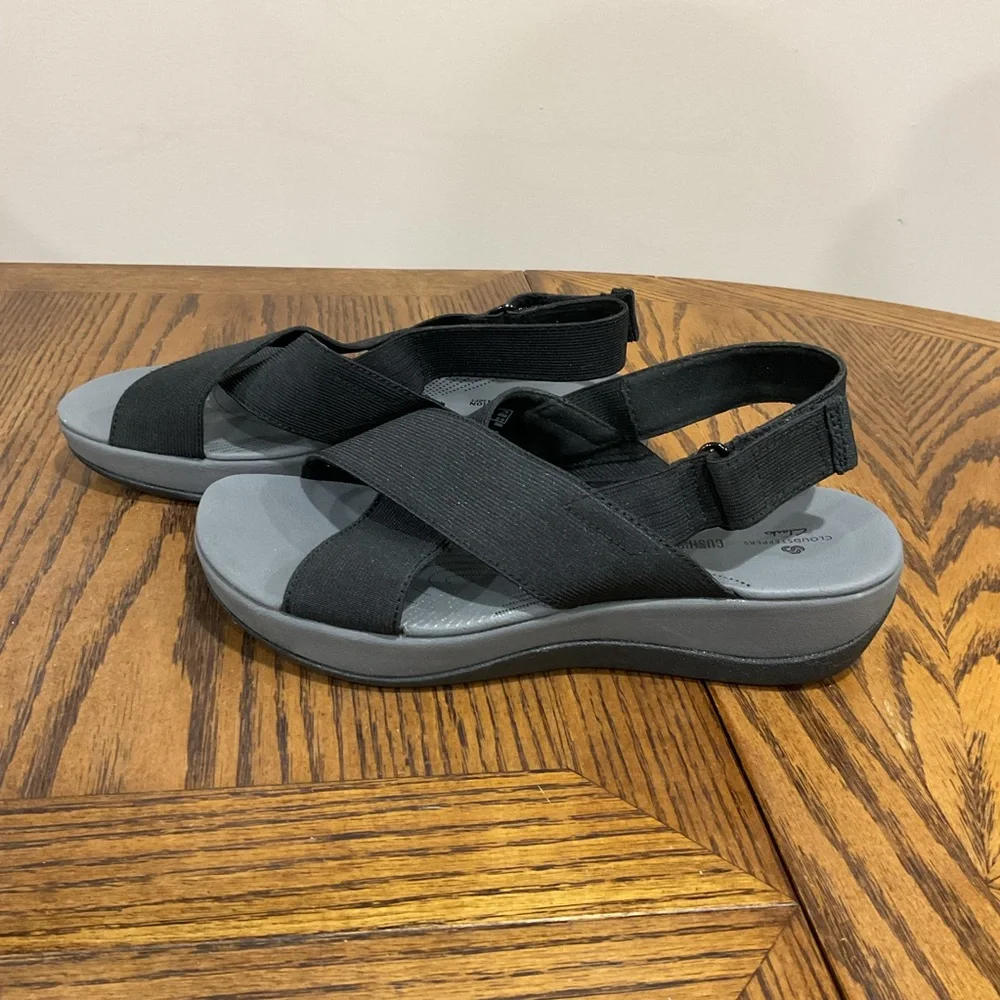 Cloudsteppers by Clarks Black and Gray Sandals - Picture 2 of 12